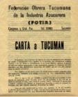 "Carta a Tucumán" de FOTIA