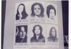 Fotocopias con imágenes de mujeres desaparecidas sobre columna. 