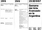 Catálogo de &quot;Semana de arte avanzado en la Argentina&quot;, del 25 al 30 de septiembre de 1967.