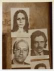 Tres fotocopias con imágenes de desaparecidos hombres y mujeres sin colorear. 